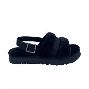 Koolaburra by UGG Adjustable Slide Sandals Fuzz'd Out Slingback Back Strap Fuzzy